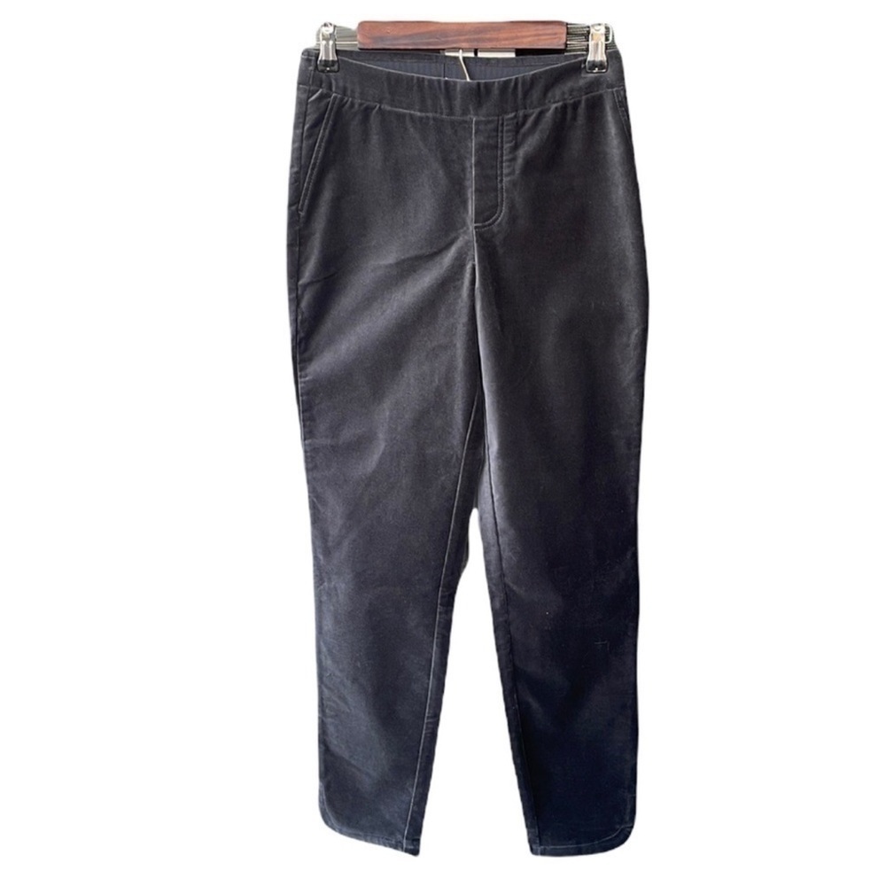 Isaac Mizrahi Pants Straight Leg Grey Velvet Preppy Business Casual Academia 0